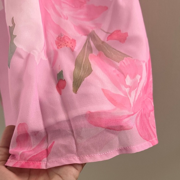 Pink Floral Ruffle Strap Top - Picture 14 of 16